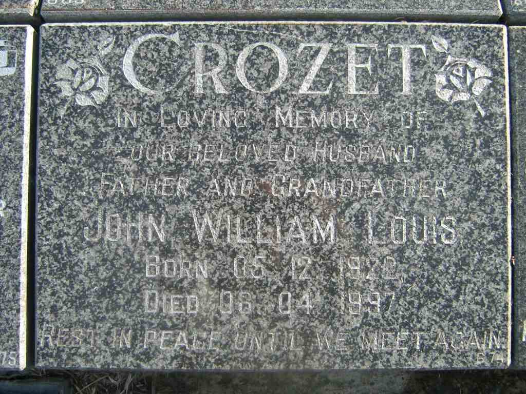 CROZET John William Louis 1922-1997