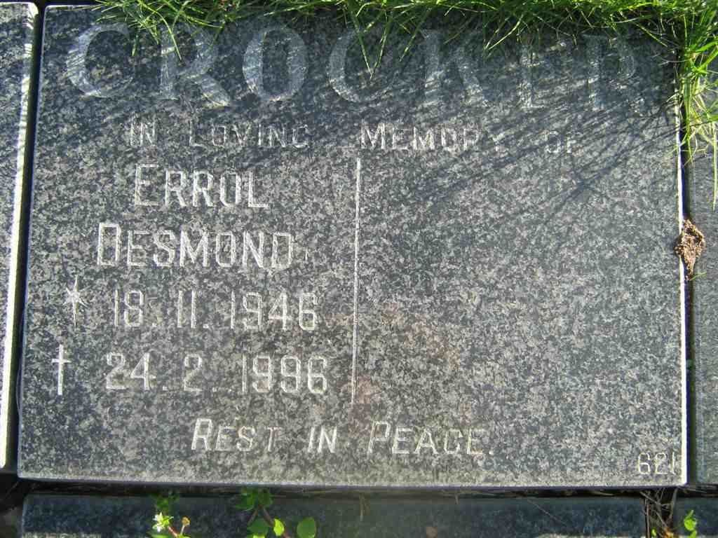 CROCKER Errol Desmond 1946-1996