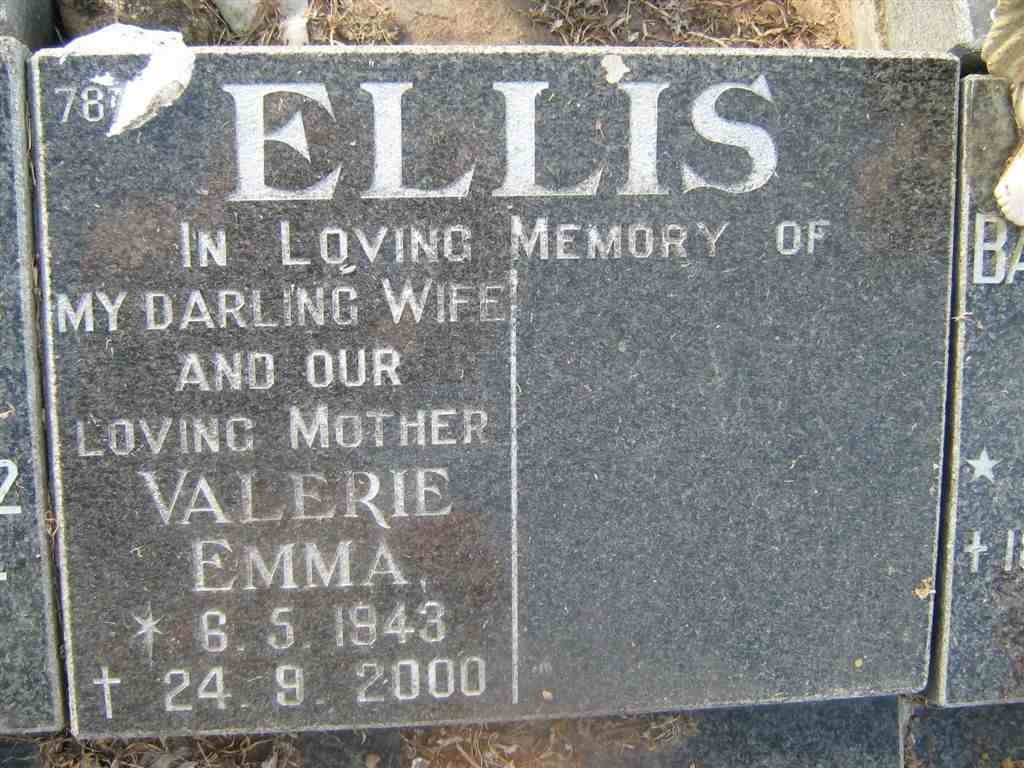 ELLIS Valerie Emma 1943-2000