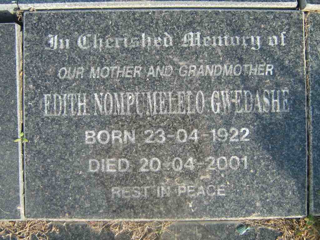 GWEDASHE Edith Nompumelelo 1922-2001
