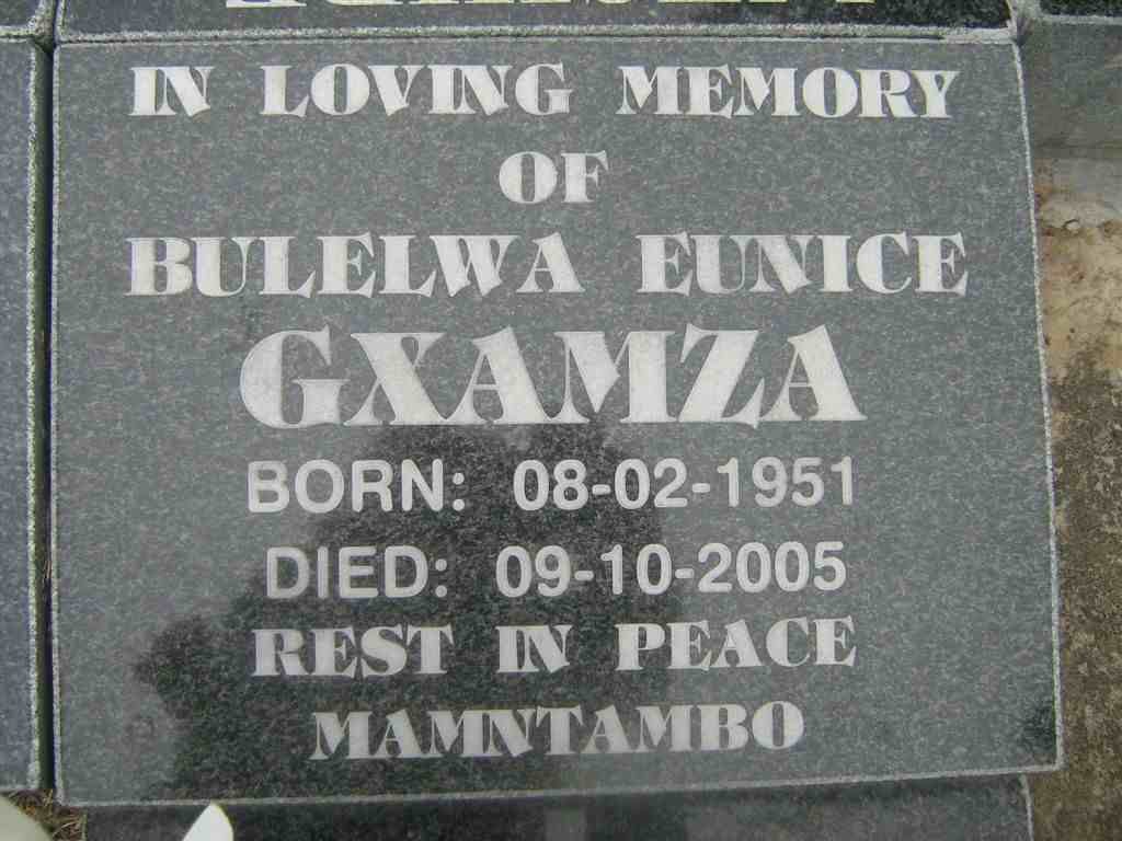 GXAMZA Bulelwa Eunice 1951-2005