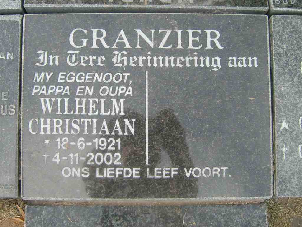 GRANZIER Wilhelm Christiaan 1921-2002