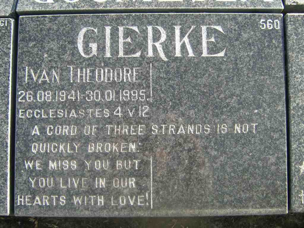 GIERKE Ivan Theodore 1941-1995