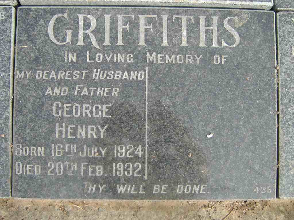 GRIFFITHS George Henry 1924-1992
