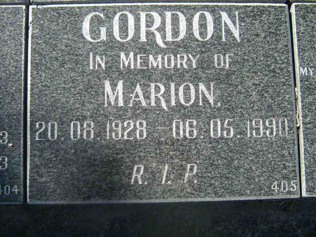 GORDON Marion 1928-1990