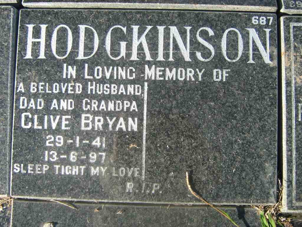HODGKINSON Clive Bryan 1941-1997