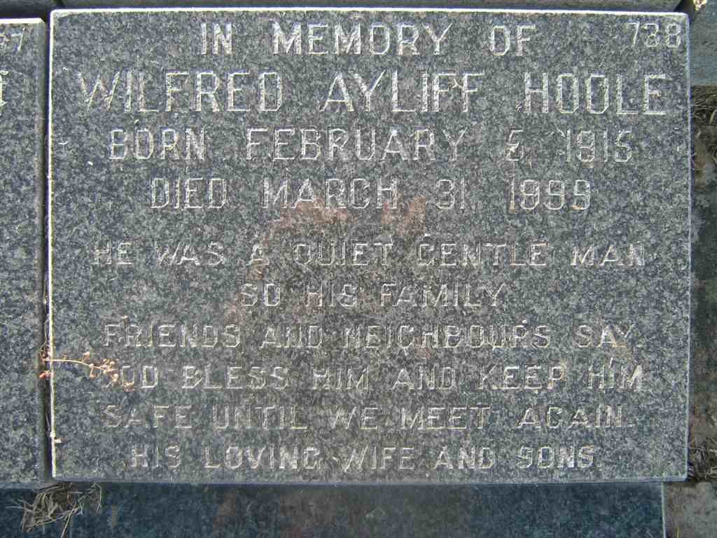 HOOLE Wilfred Ayliff 1915-1999