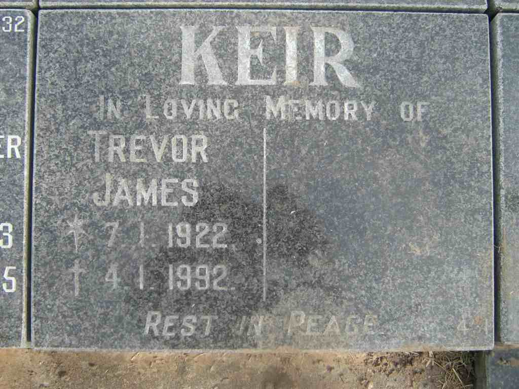 KEIR Trevor James 1922-1992