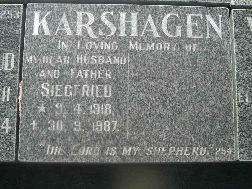 KARSHAGEN Siegfried 1918-1987