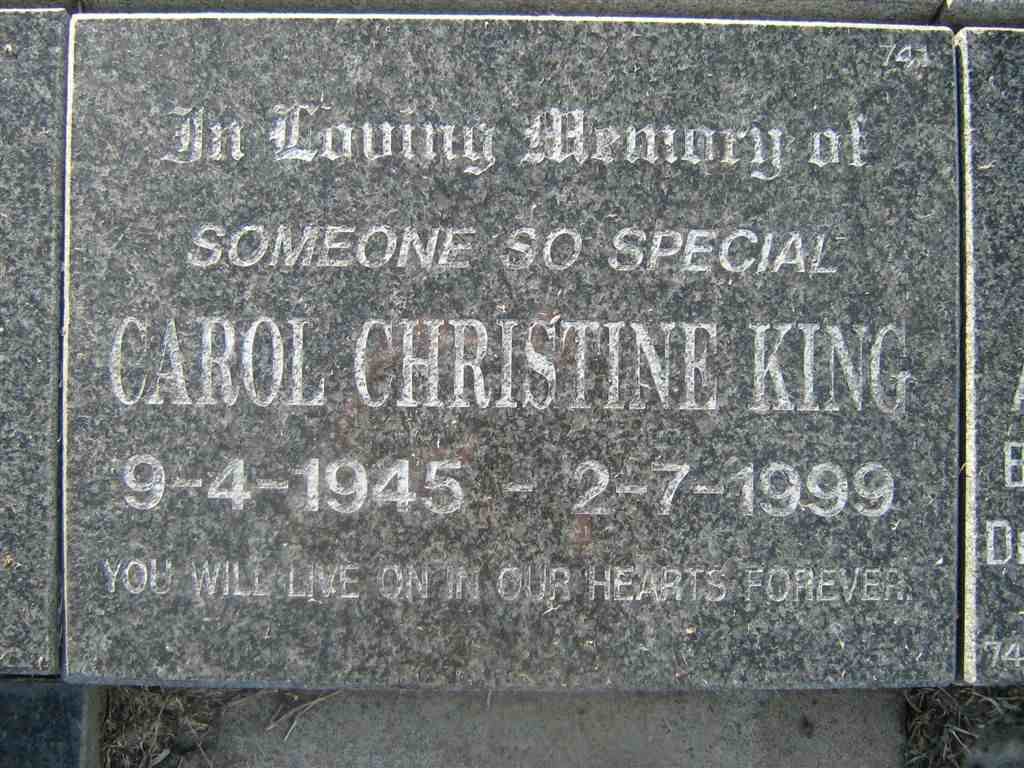 KING Carol Christine 1945-1999