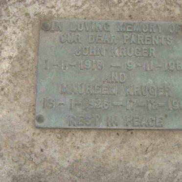 KRUGER John 1918-1981 &amp; Maureen 1926-1981