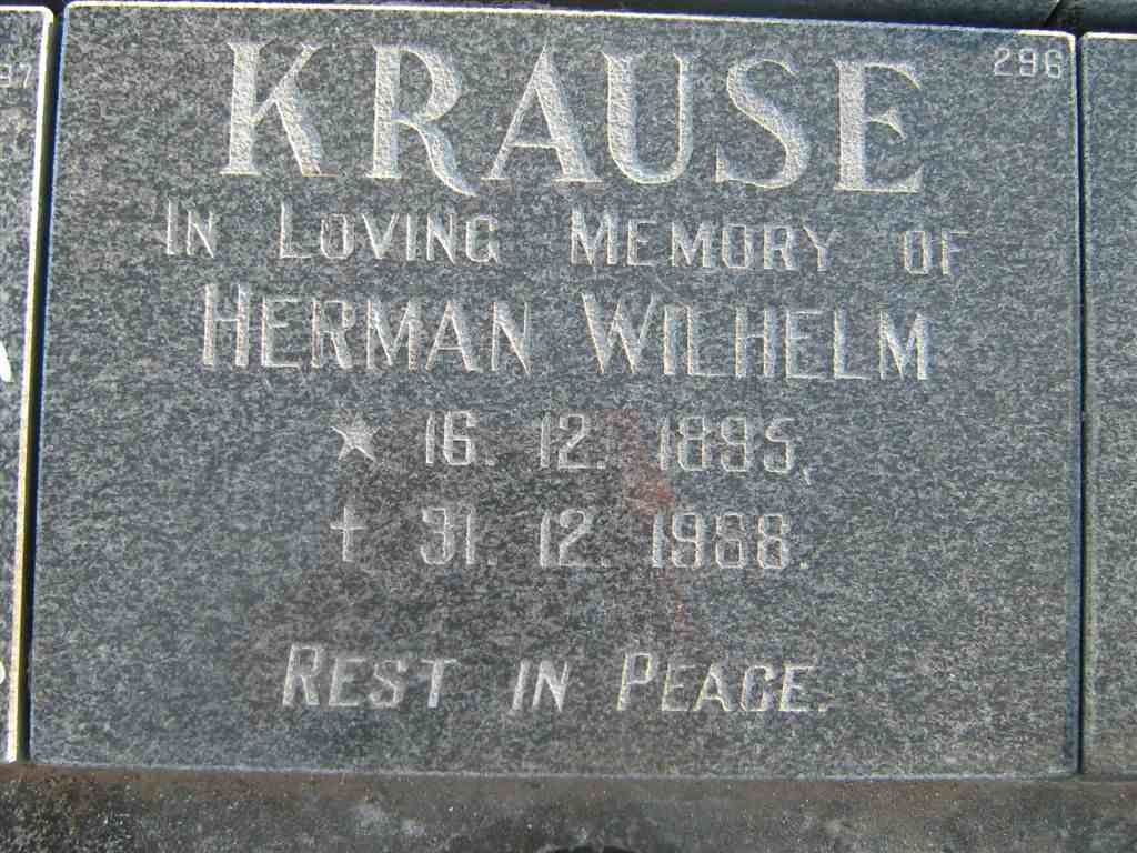 KRAUSE Herman Wilhelm 1895-1988