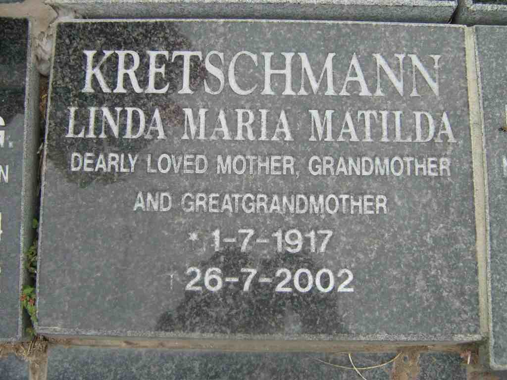 KRETSCHMANN Linda Maria Matilda 1917-2002