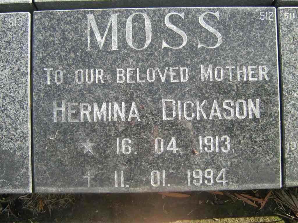 MOSS Hermina Dickason 1913-1994