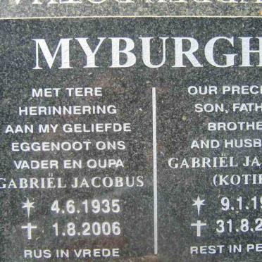 MYBURGH Gabriel Jacobus 1935-2006 :: MYBURGH Gabriel Jacobus 1961-2001