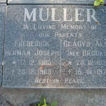 MULLER Frederick Herman Joseph 1885-1969 &amp; Gladys Alma BROOKS 1892-1978