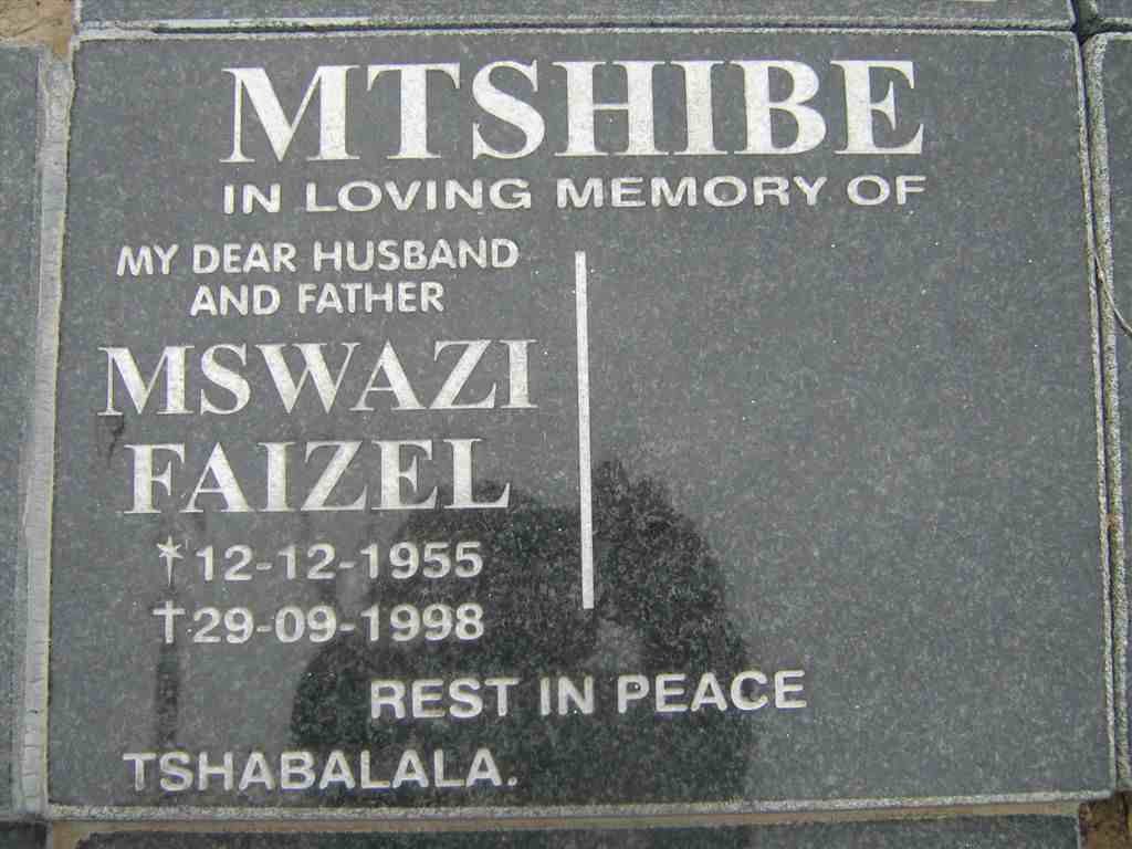 MTSHIBE Mswazi Faizel 1955-1998