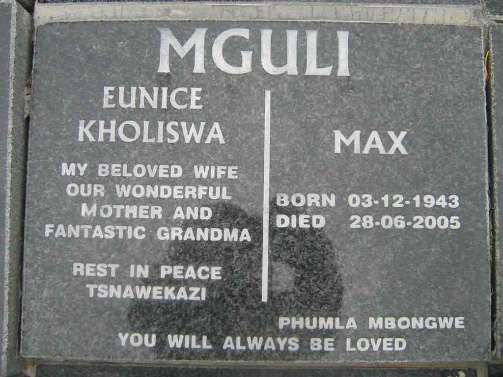 MGULI Eunice Kholiswa 1943-2005