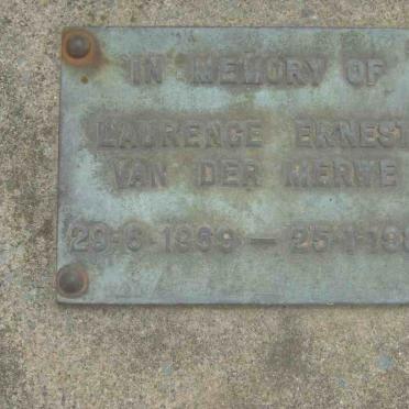 MERWE Laurence Ernest, van der 1969-1980