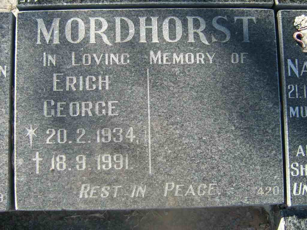 MORDHORST Erich George 1934-1991