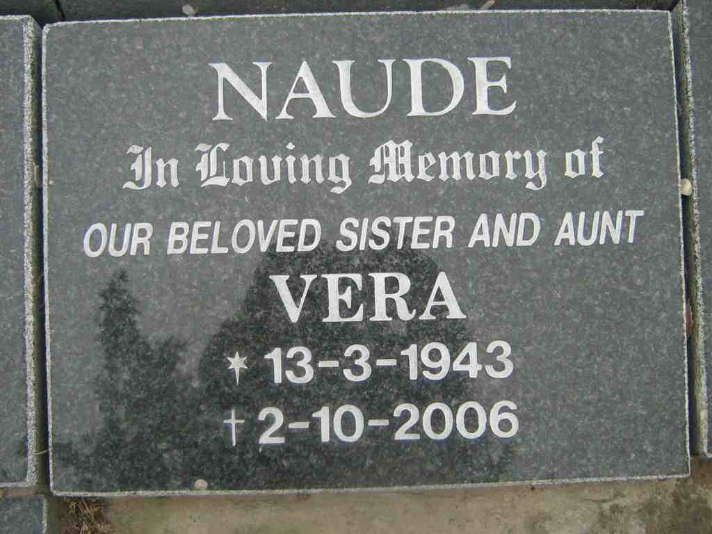 NAUDE Vera 1943-2006