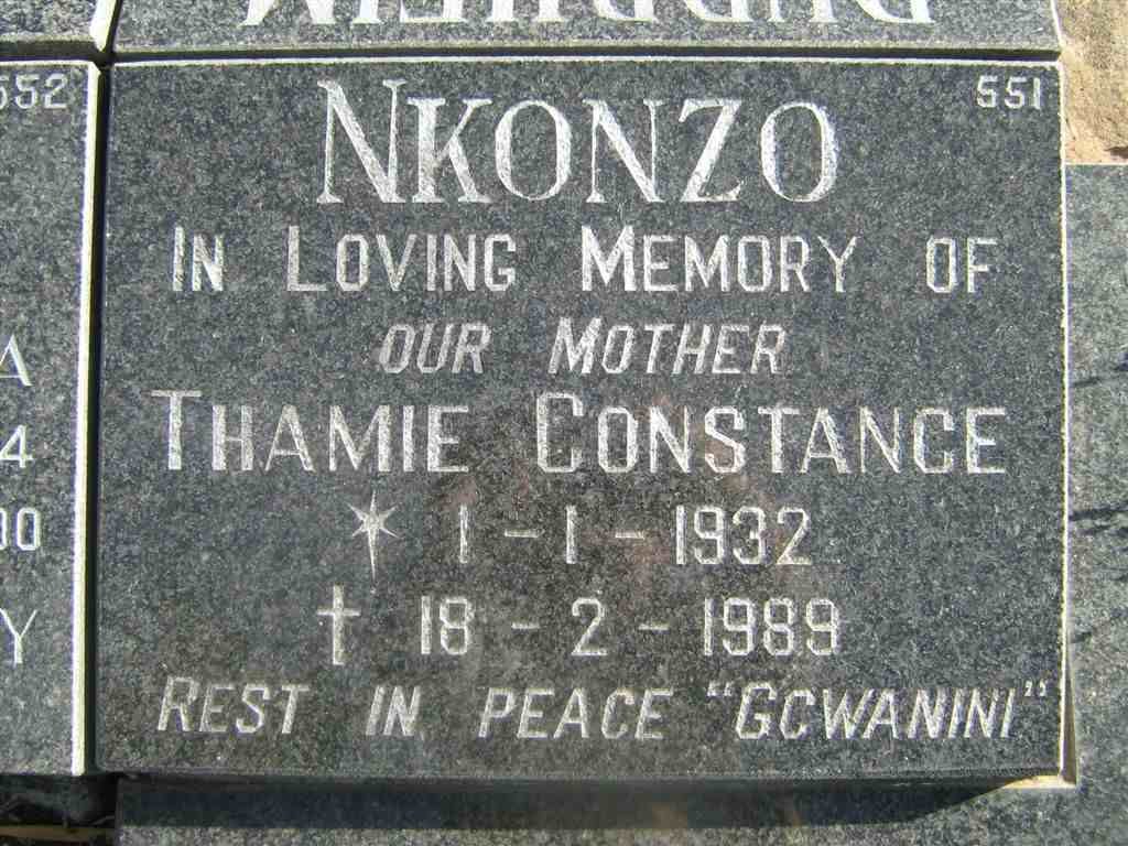 NKONZO Thamie Constance 1932-1989