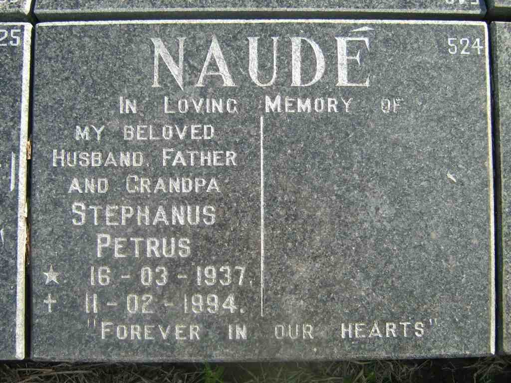 NAUDE Stephanus Petrus 1937-1994