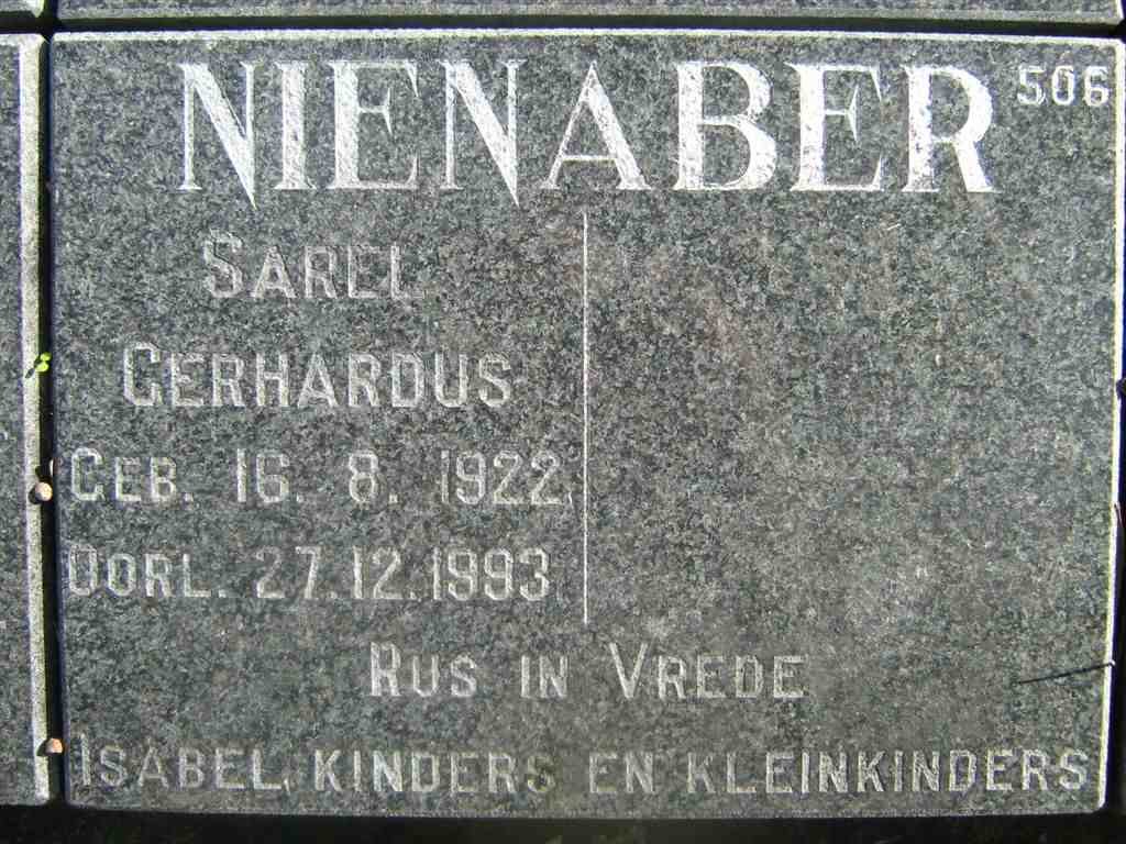 NIENABER Sarel Gerhardus 1922-1993