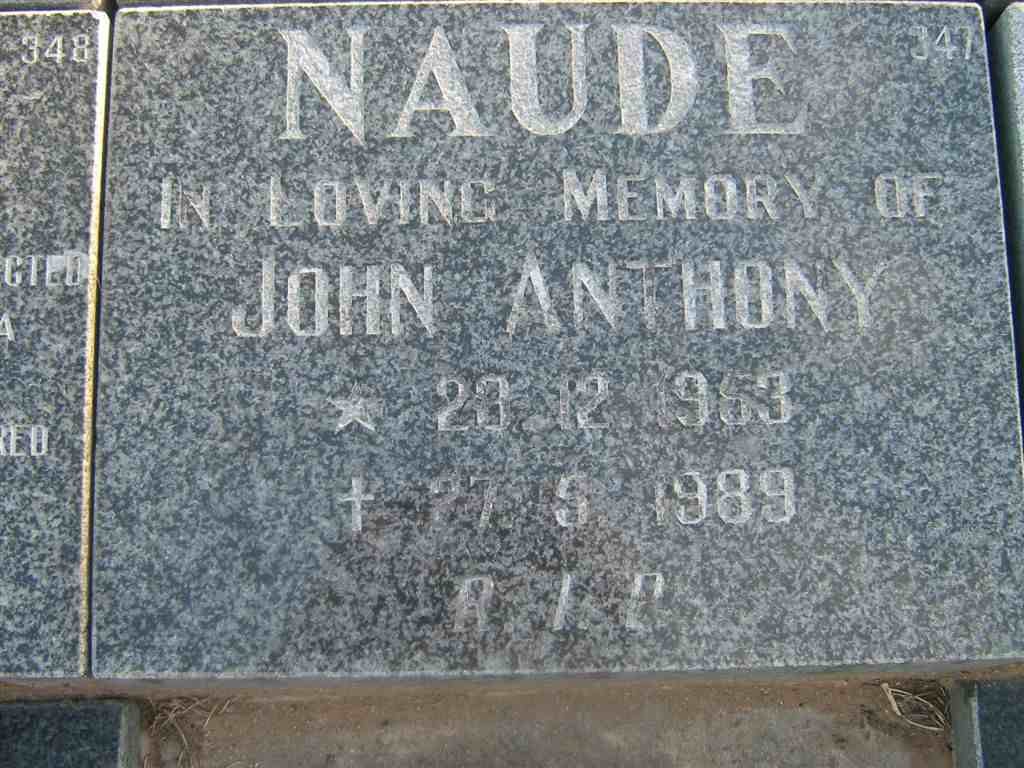 NAUDE John Anthony 1953-1989