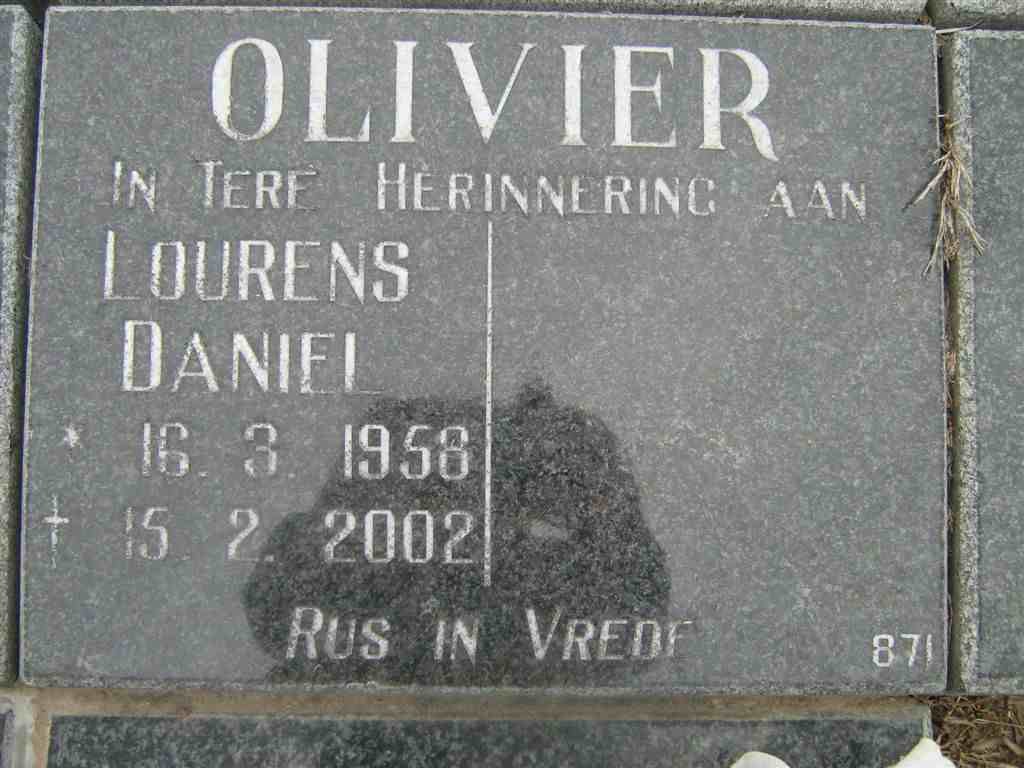 OLIVIER Lourens Daniel 1958-2002