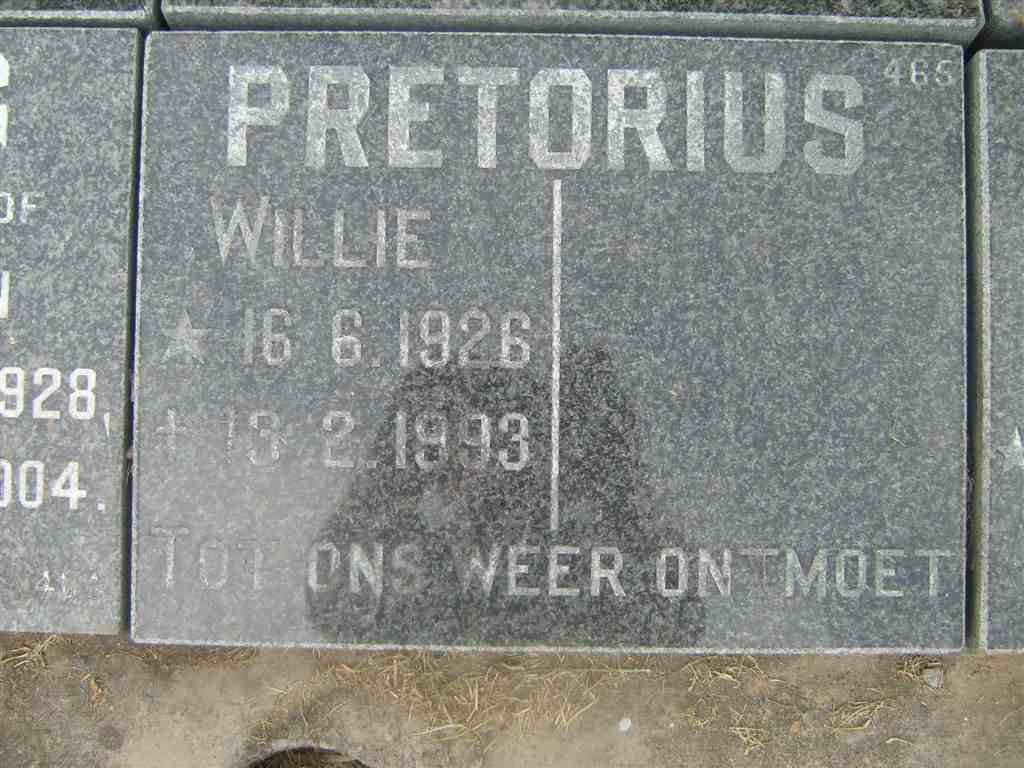 PRETORIUS Willie 1926-1993