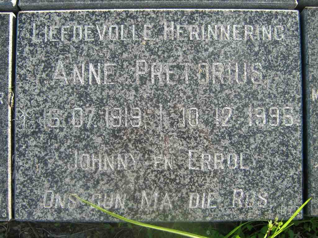 PRETORIUS Anne 1919-1996