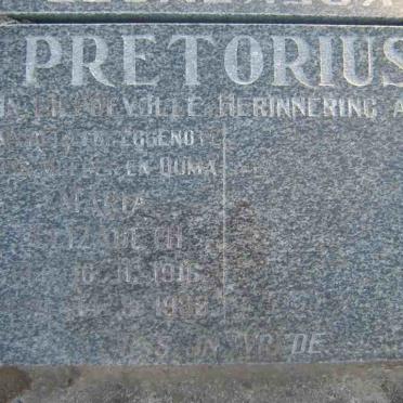 PRETORIUS Maria Elizabeth 1916-1988