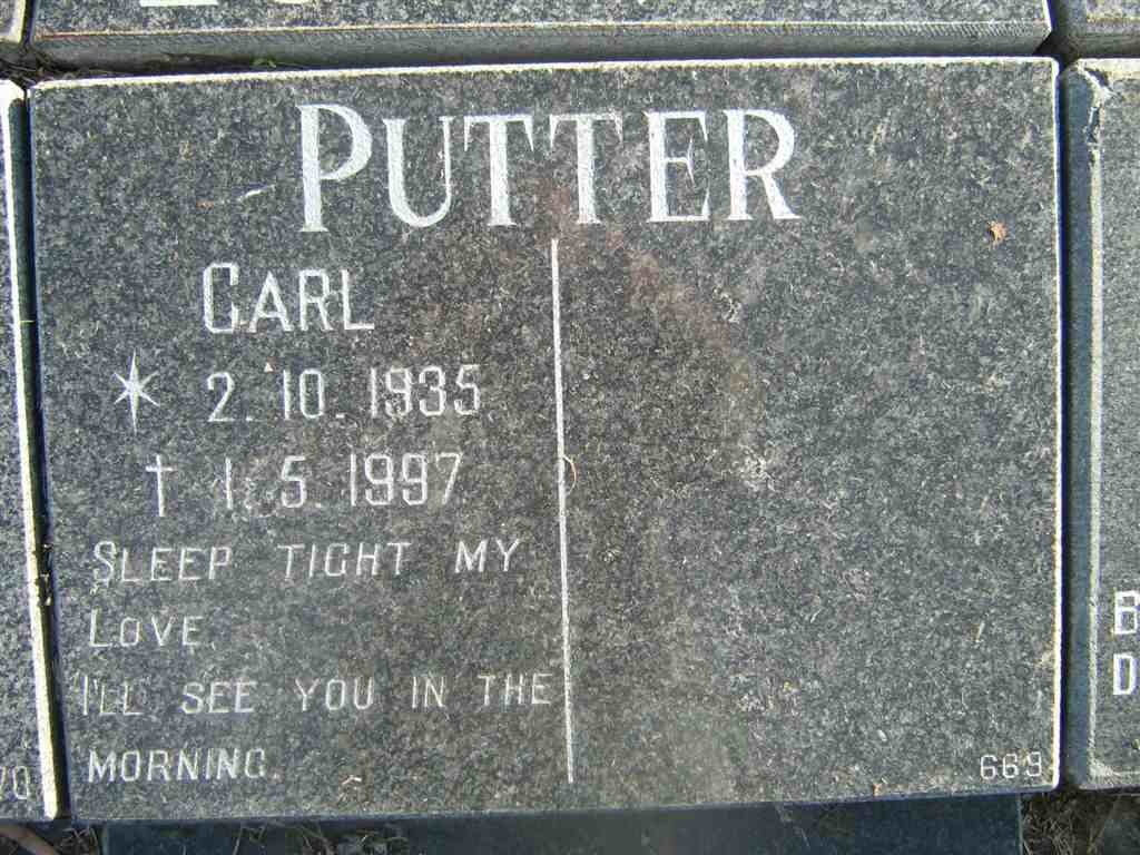 PUTTER Carl 1935-1997