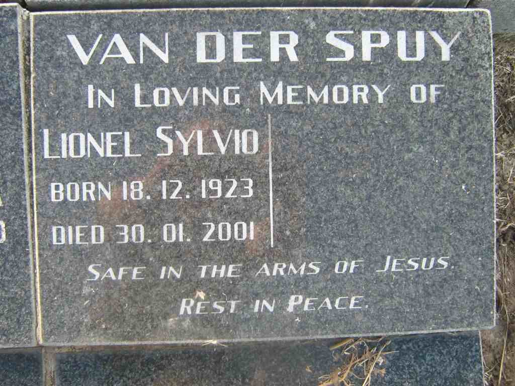SPUY Lionel Sylvio, van der 1923-2001