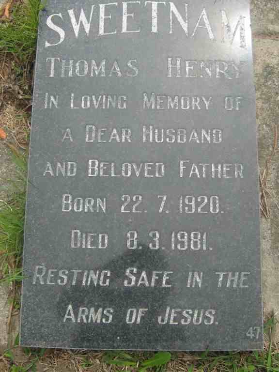 SWEETNAM Thomas Henry 1920-1981