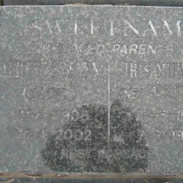 SWEETNAM Albert Evelyn 1908-2002 &amp; Iris Muriel WEWEGE 1918-1989