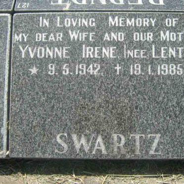 SWARTZ Yvonne Irene nee LENTZ 1942-1985