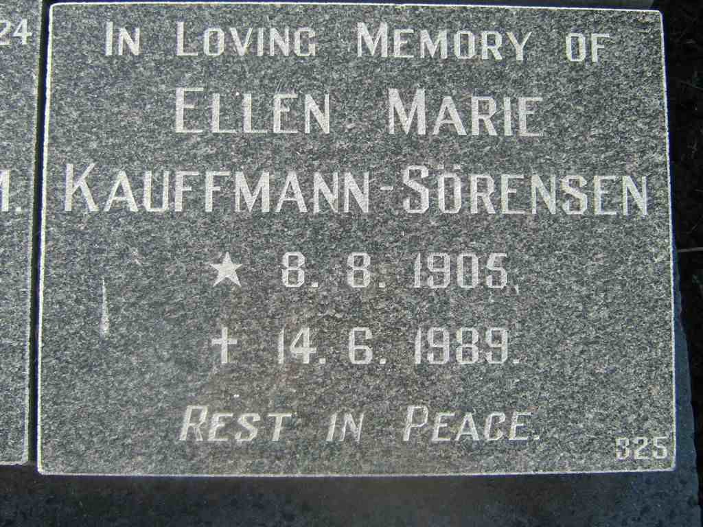 SÖRENSEN Ellen Marie, Kauffmann 1905-1989