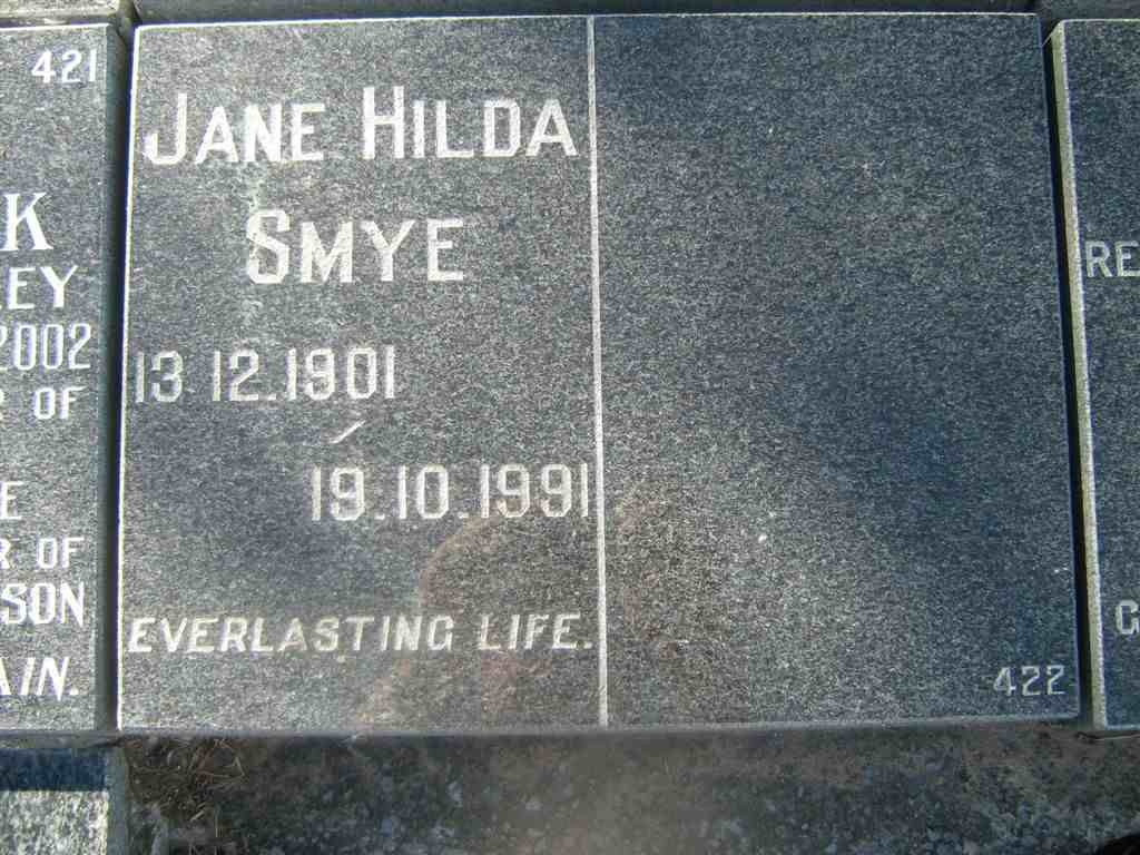 SMYE Jane Hilda 1901-1991