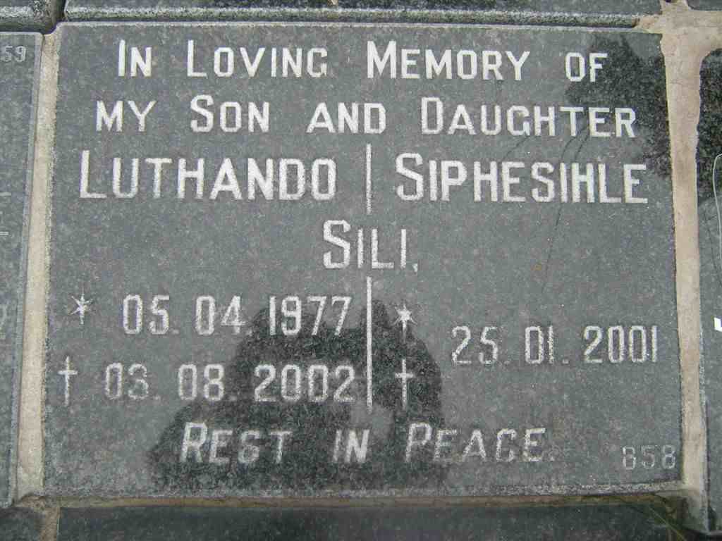 SILI Luthando 1977-2002 :: SILI  Siphesihle -2001