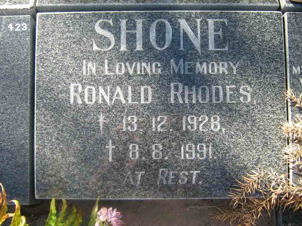 SHONE Ronald Rhodes 1928-1991