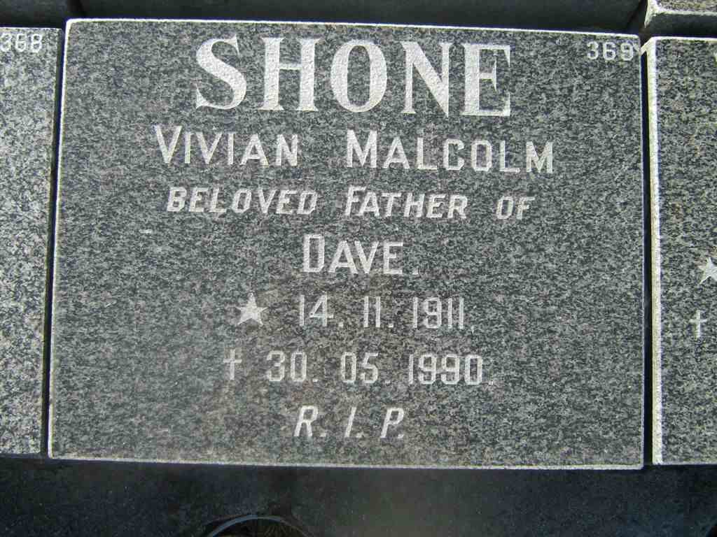 SHONE Vivian Malcolm 1911-1990