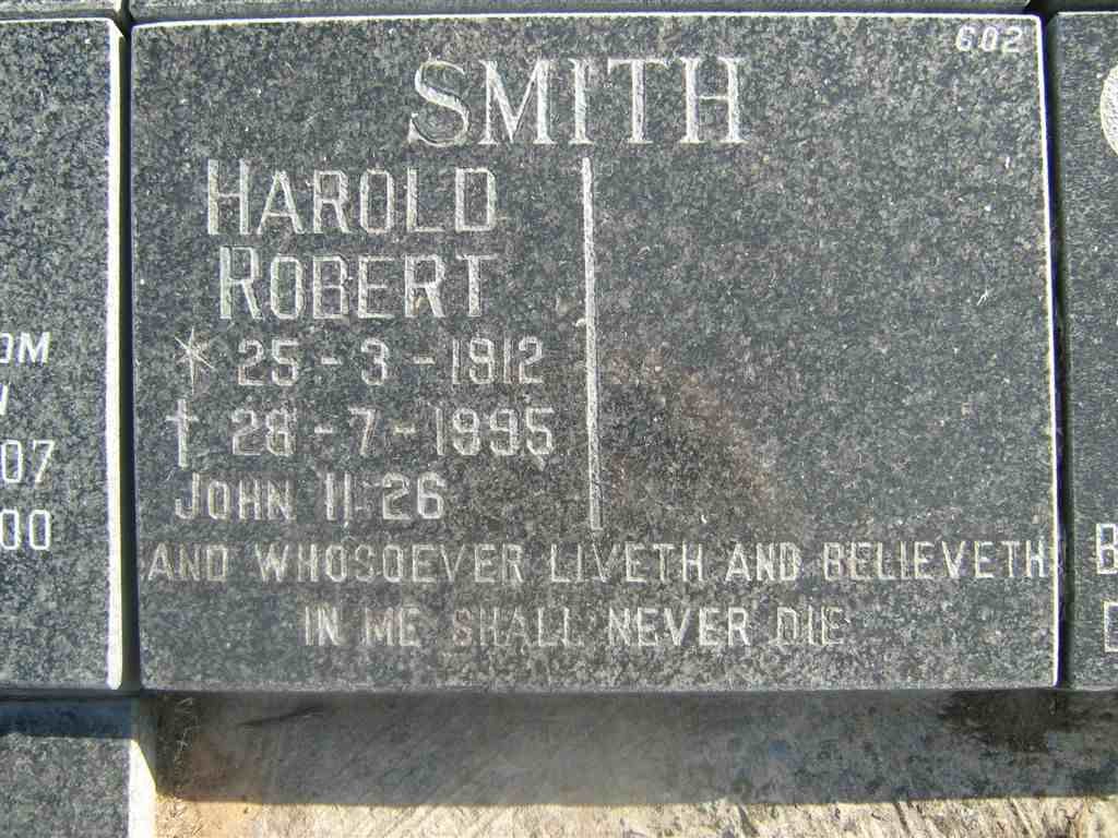 SMITH Harold Robert 1912-1995