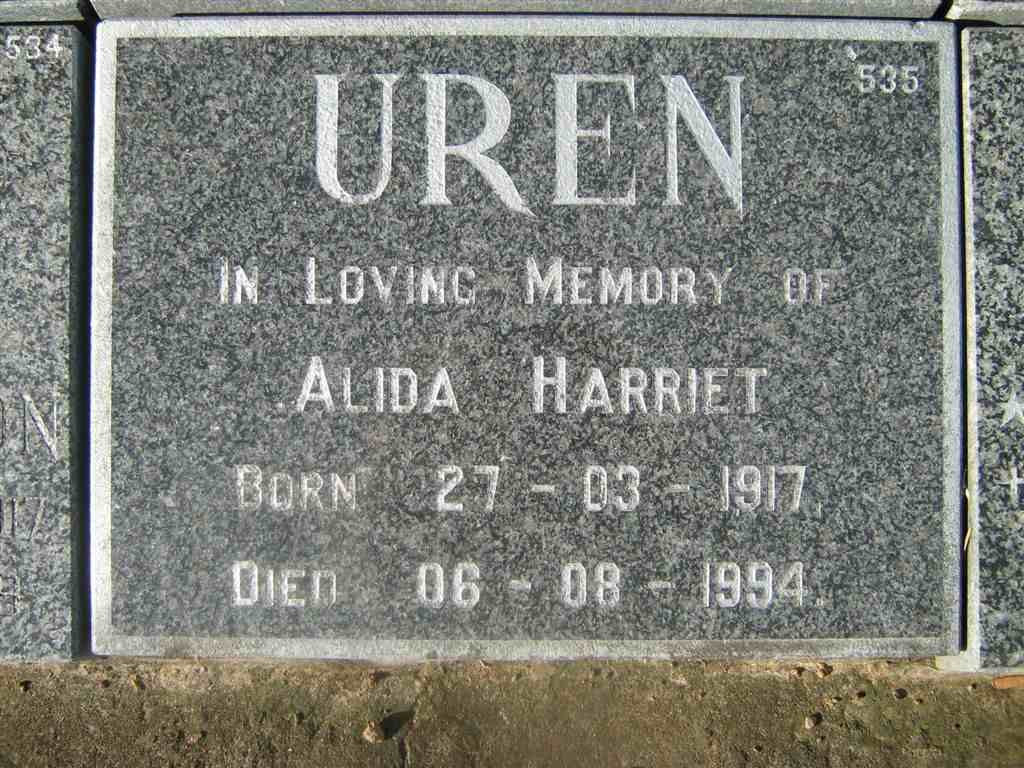 UREN Alida Harriet 1917-1994