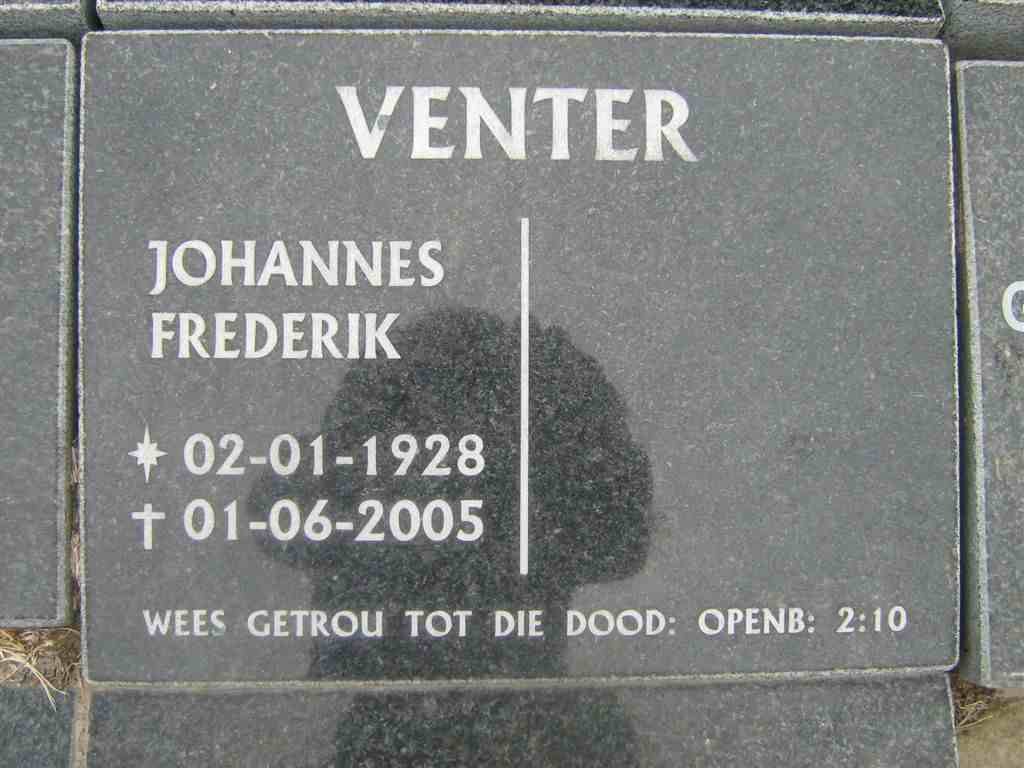 VENTER Johannes Frederik 1928-2005