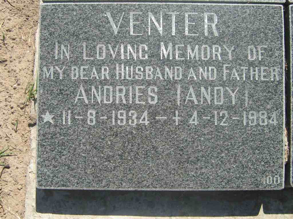 VENTER Andries 1934-1984