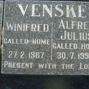 VENSKE  Alfred Julius -1993 &amp; Winifred -1987