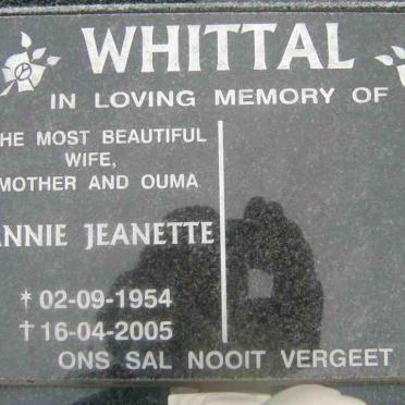 WHITTAL Annie Jeanette 1954-2005