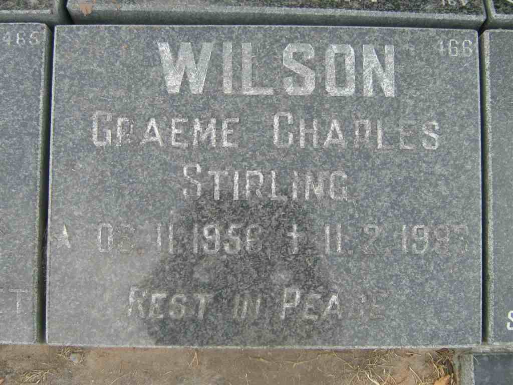 WILSON Graeme Charles Stirling 1956-1993